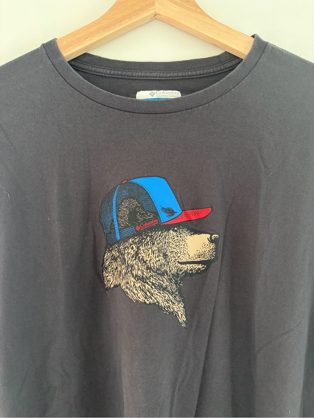 Columbia Unisex Long Sleeve Charcoal Cotton Longsleeve Graphic Tee, L - Picture 4 of 10